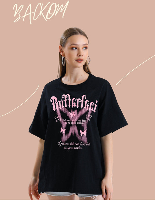 Midnight Butterfly Oversized Tee